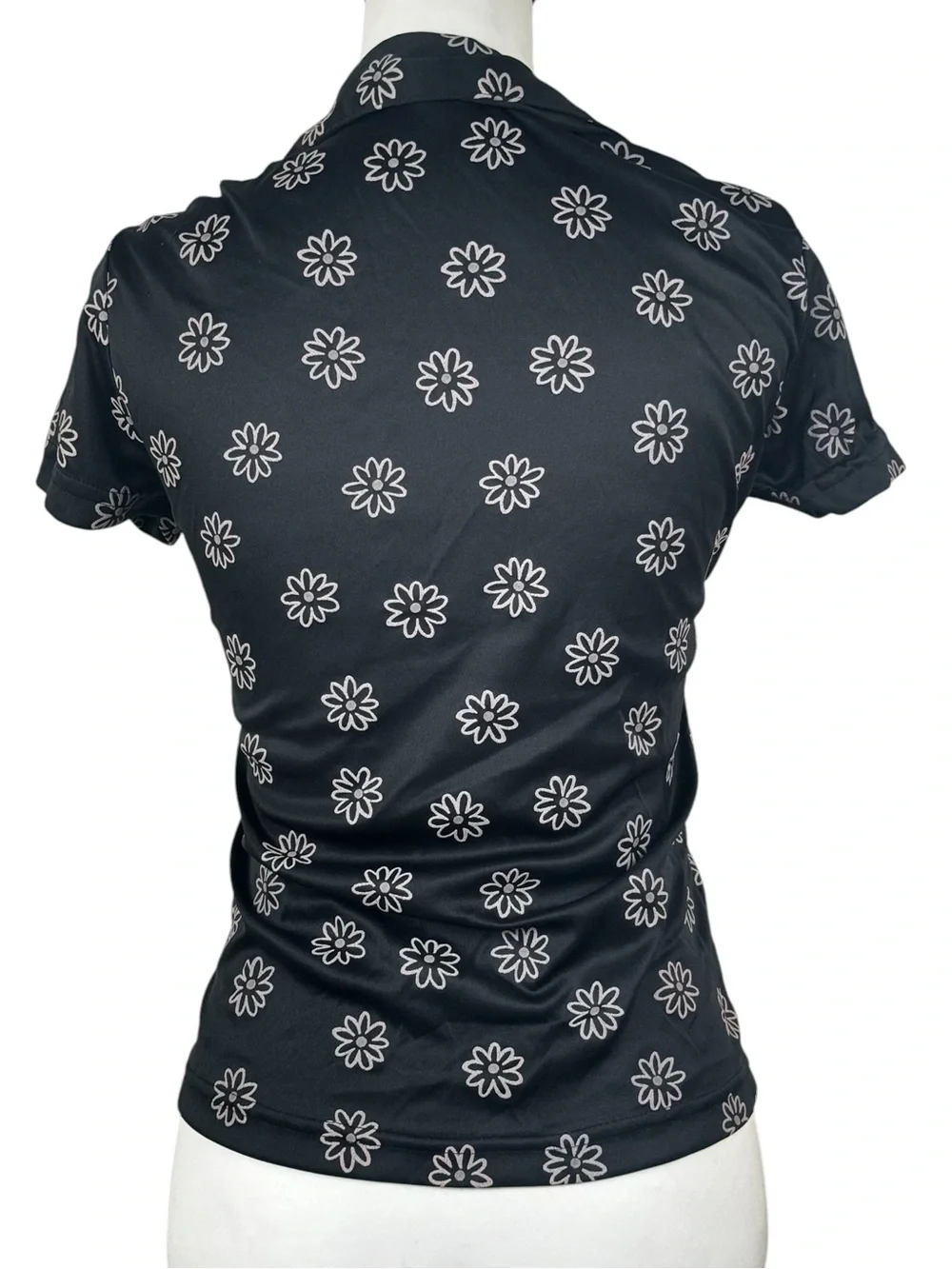 Y2K Vintage In Charge Floral Abstract Button Down Short Sleeve Shirt Size Medium - Picture 5 of 6